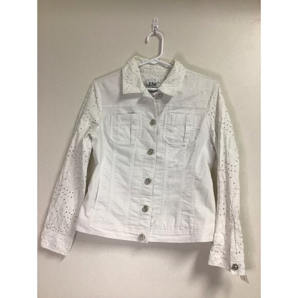 LAL Live a Little White Button Up Jacket Women's Size‎ Small - Picture 1 of 8